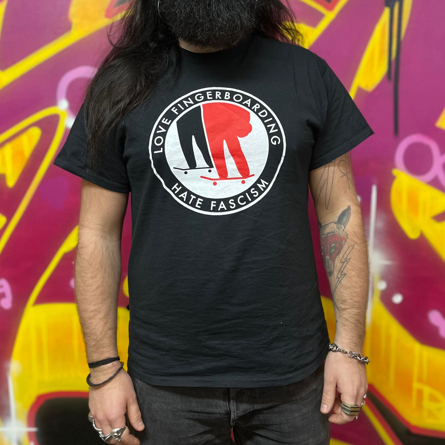 Fingerboarding Against Fascism T-Shirt